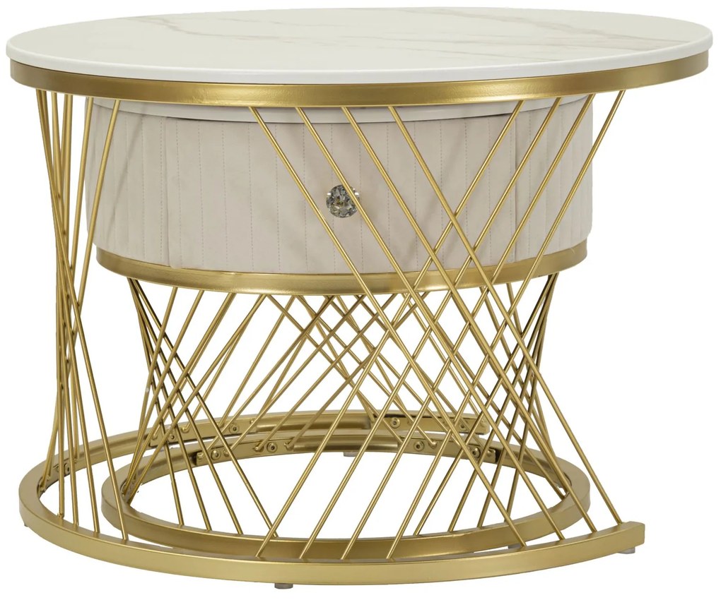 Mauro Ferretti Set De 2 Masute De Cafea Votix, Cm Ø 70X48-50X43,3 | Aosom Romania