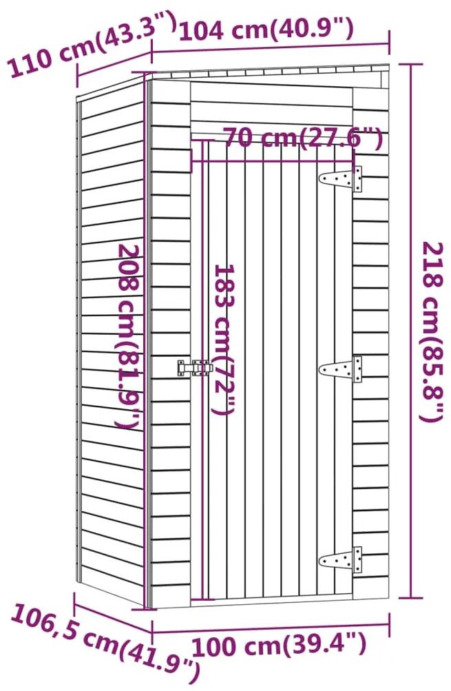 Sopron de gradina depozitare, 105x110x218 cm, lemn pin tratat 105 x 110 x 218 cm