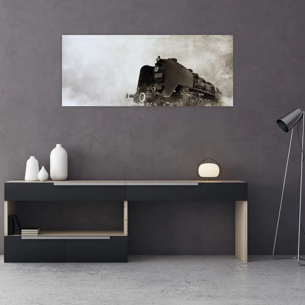 Tablou - Tren în ceață (120x50 cm)