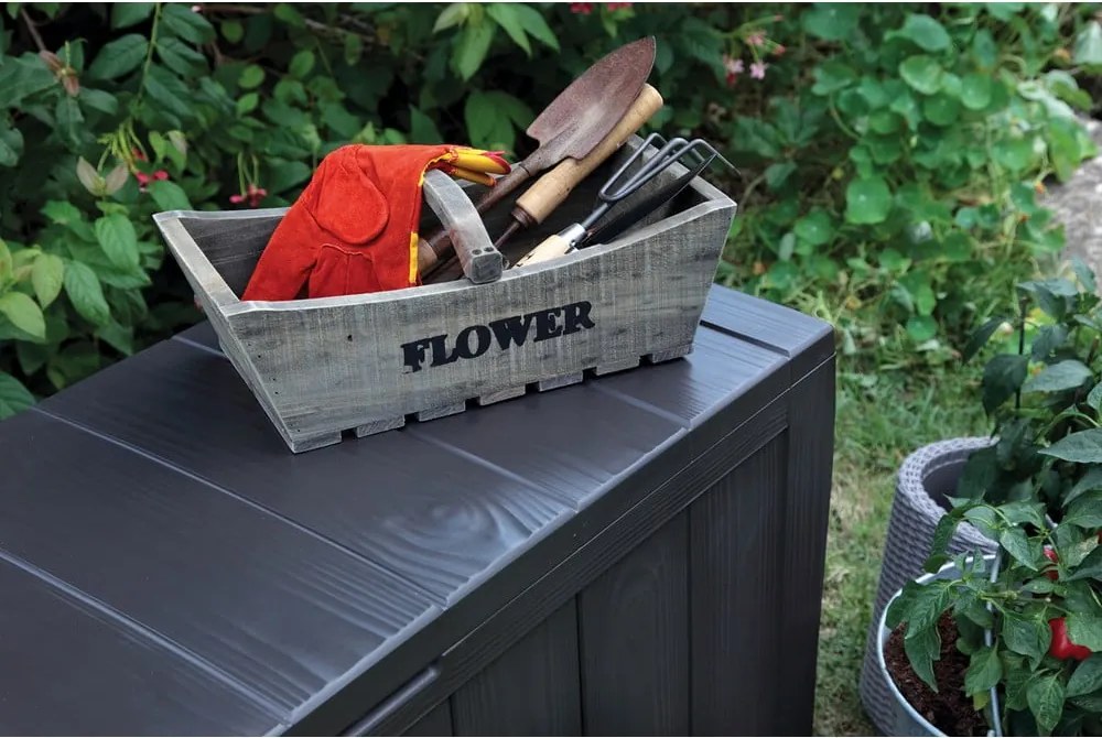 Cutie de depozitare pentru grădină gri închis Sherwood – Keter