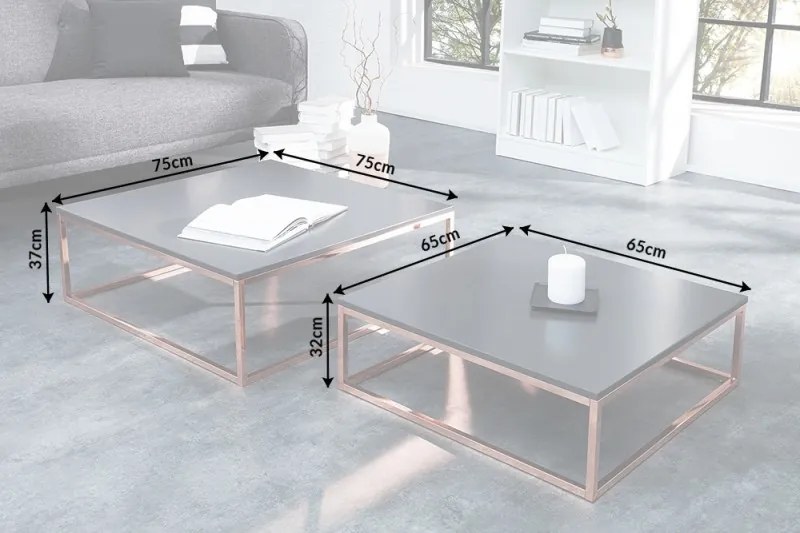 Neînvins Set de 2 masute de cafea Elements antracit