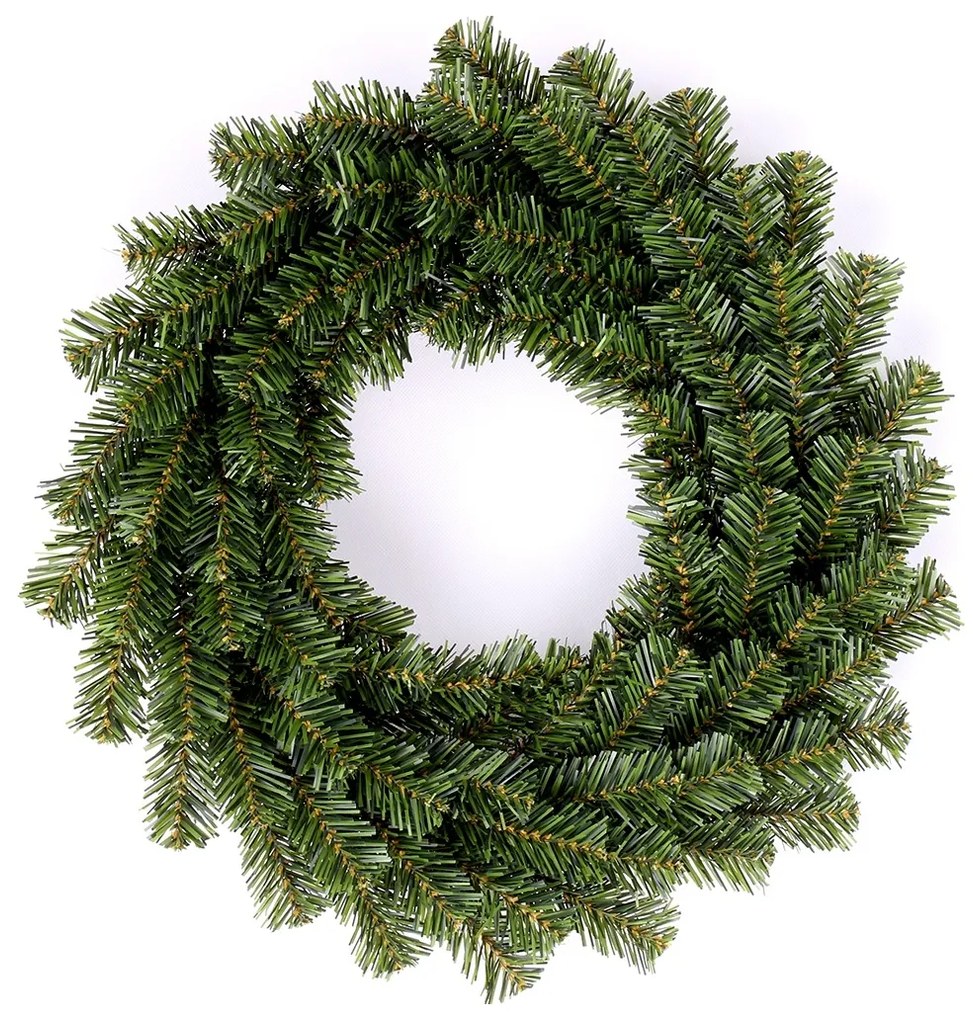 Ghirlanda artificială verde, fără decorații,diametru 50 cm