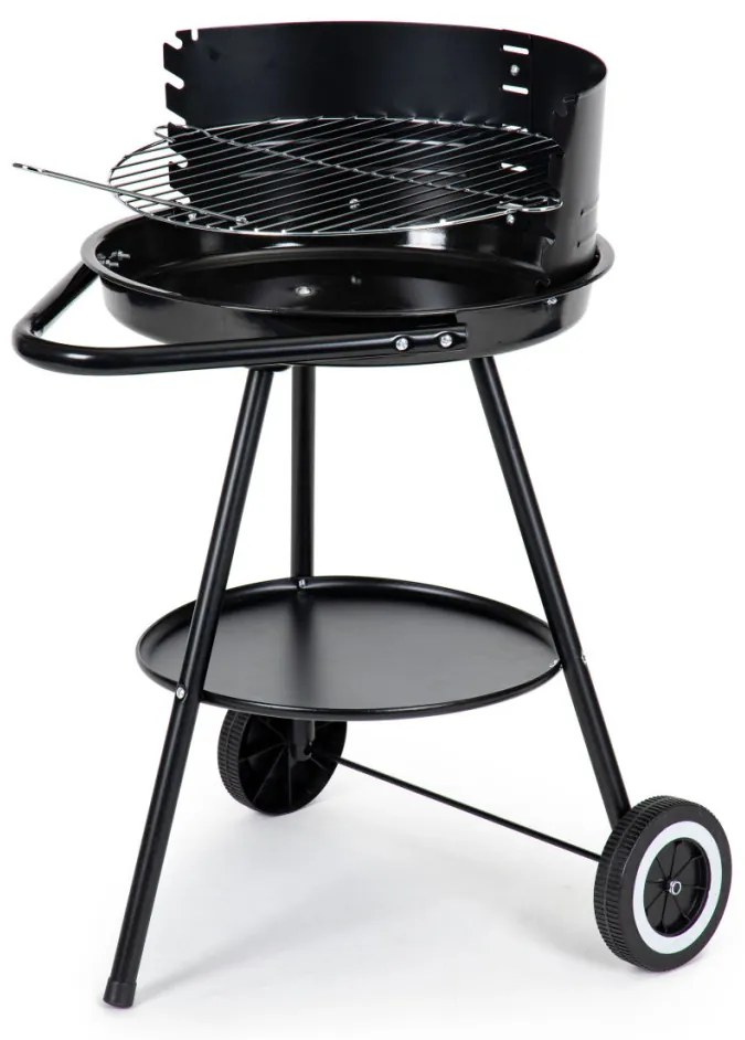 Görgős kerti grill állítható rácsmagassággal