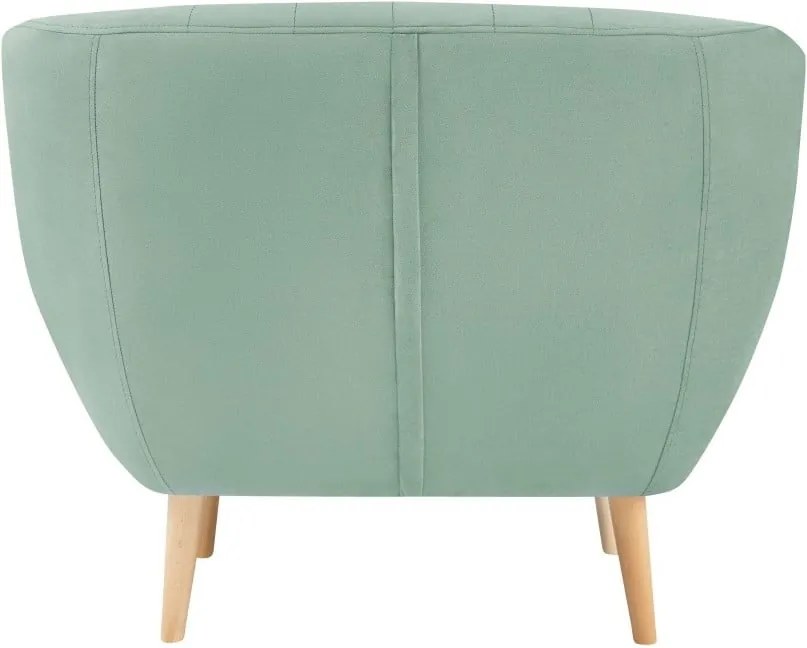 Fotoliu cu tapițerie din catifea Mazzini Sofas Sardaigne, verde mentol