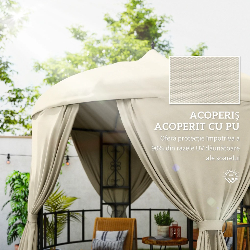 Outsunny Foisor de Gradina Rotund de 3(m), Gazebo Elegant | Aosom Romania