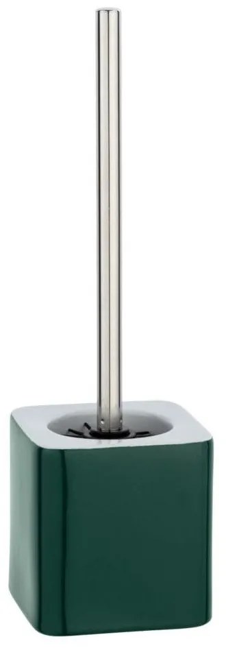 Perie WC cu suport ELMO, Verde, 39,5x12x12 cm, WENKO