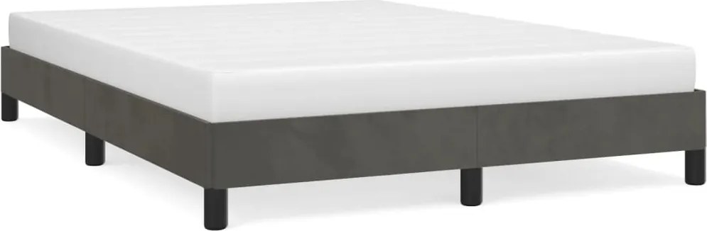 vidaXL Cadru de pat fără saltea, gri închis, 140x190 cm, catifea