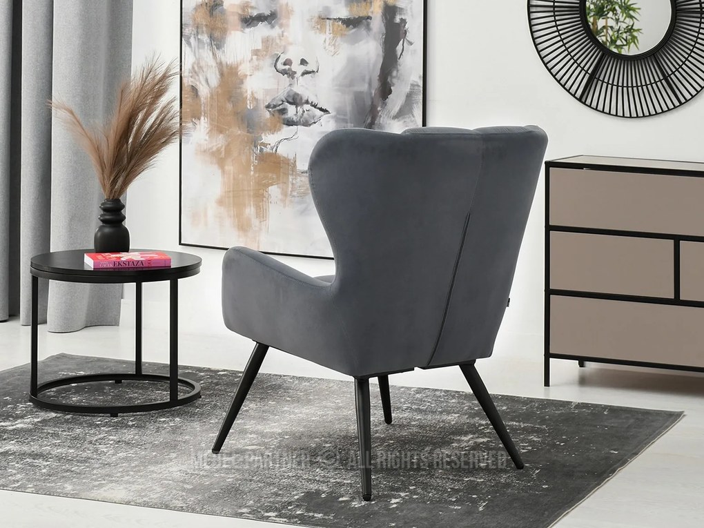 Fotoliu Kikino (grafit + negru). Promo -21%. 1110123