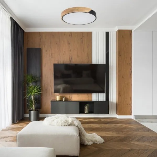 Rabalux 71418 - Lampă LED de tavan MAPLE2 42W/230V 3000/4000/6500K negru/stejar Ø61 cm