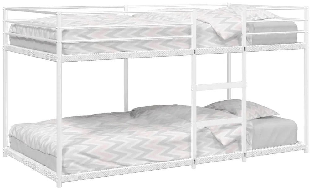 vidaXL Pat supraetajat fără saltea alb 90x190 cm oțel