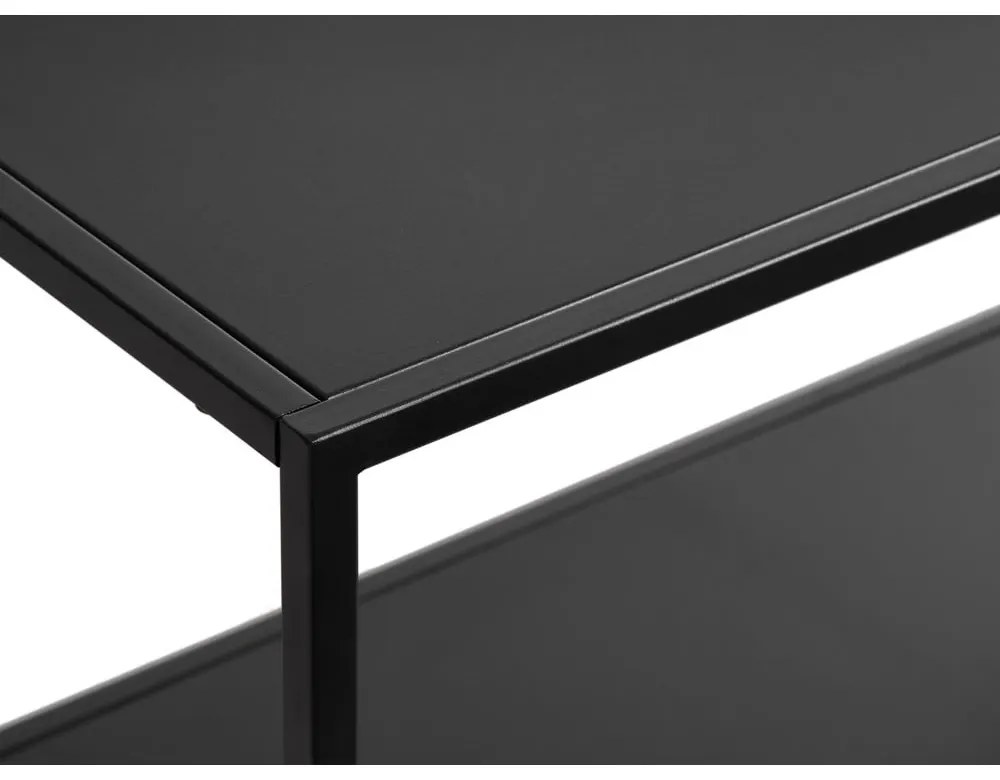 Bibliotecă neagră din metal 80x138 cm Malibu – Unique Furniture