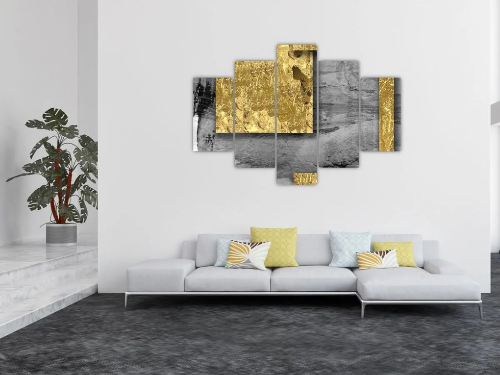 Tablou - Pătrate de aur N⁰2 (150x105 cm)