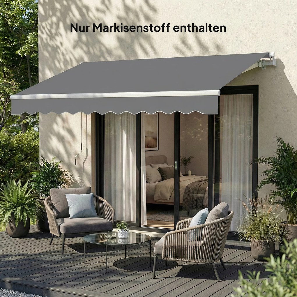 Outsunny Material de înlocuire pentru copertină – Acoperiş de protecţie solară UPF 50+ pentru cadru 3,5 x 2,5 m, Gri închis | Aosom Romania