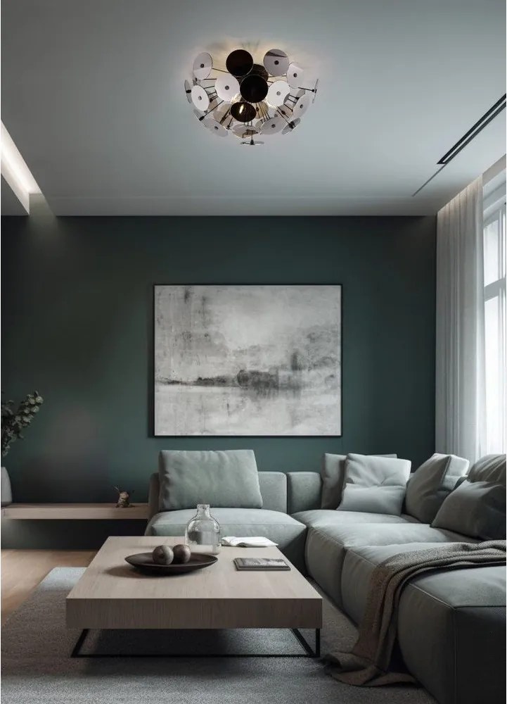 Plafonieră negru-mat Discalgo – Trio