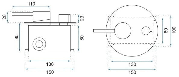 REA-P4100 - Set de duș LUNGO cu baterie încastrată, negru