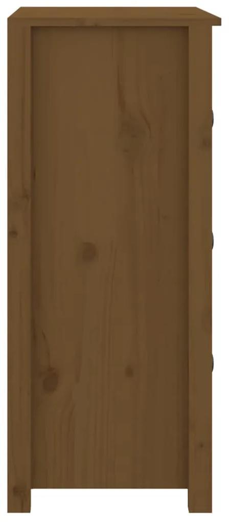 Servanta, maro miere, 70x35x80 cm, lemn masiv de pin 1, maro miere, Servanta cu 3 sertare