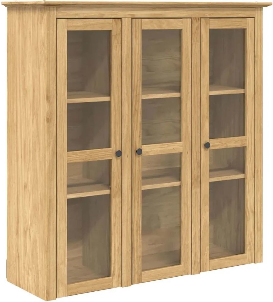 vidaXL Dulap cu uși din sticlă BODO Maro miere 115,5 x 38,5 x 117,7 cm