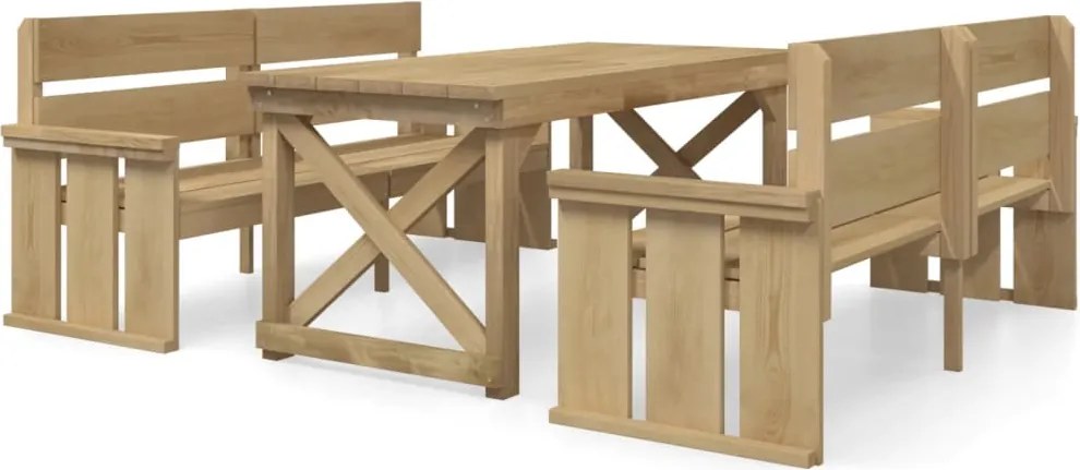 vidaXL Set mobilier de grădină, 3 piese, lemn de pin tratat