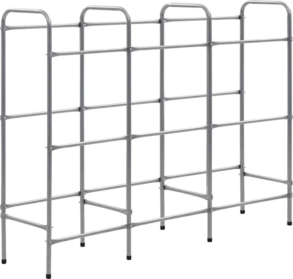 vidaXL Raft de depozitare pentru 9 lăzi, argintiu, 145x33x116 cm, oțel