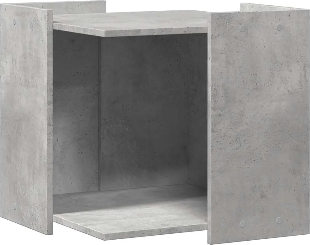 vidaXL Cutie litieră pisici gri beton 53x53x51 cm lemn prelucrat