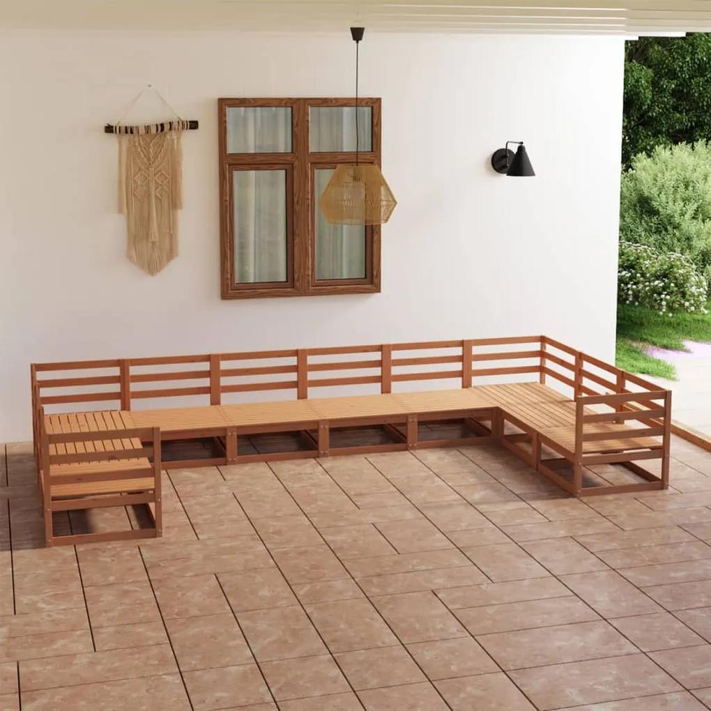 3076272 vidaXL Set mobilier de grădină, 10 piese, lemn masiv de pin