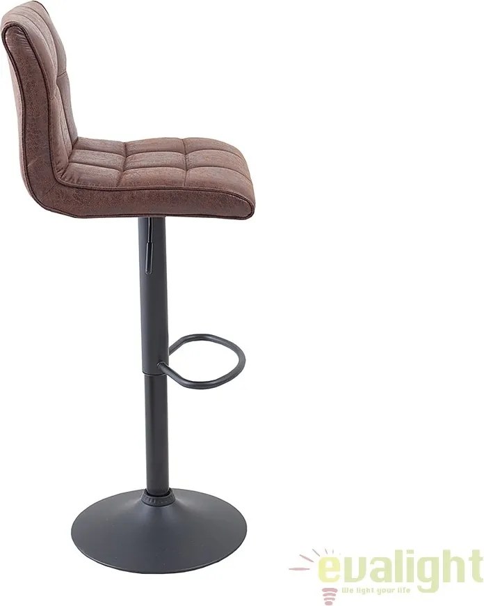 Set 2 scaune bar pivotante, tapiterie microfibra Modena maro vintage A-37937 VC