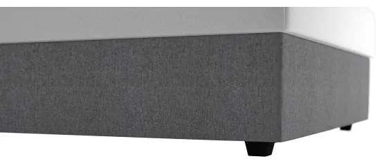 Pat tapițat DARIA, 120 x 200 cm, cu spațiu de depozitare și saltea, gri