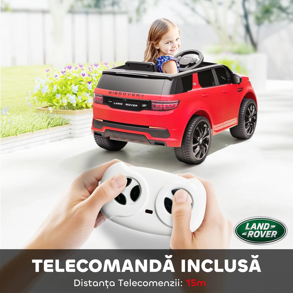 AIYAPLAY Mașină Electrică pentru Copii 3-6 Ani cu Telecomandă, Centură, Muzică, Claxon și Faruri, 106x65.5x51 cm, Roșu | Aosom Romania