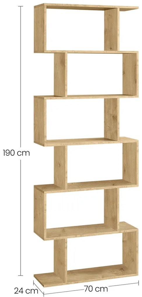 Biblioteca TAYLOR ARTISAN 6 rafturi, 70x190 cm