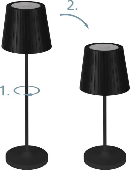 Eglo 75794 - Lampă de masă LED de exterior CABOZO, dimmabilă, LED/3,8W/5V, 2000 mAh, IP44, negru