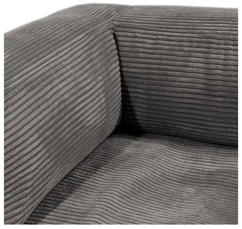 Fotoliu bean bag crem cu tapițerie din catifea reiată MooG – SLOWDOWN