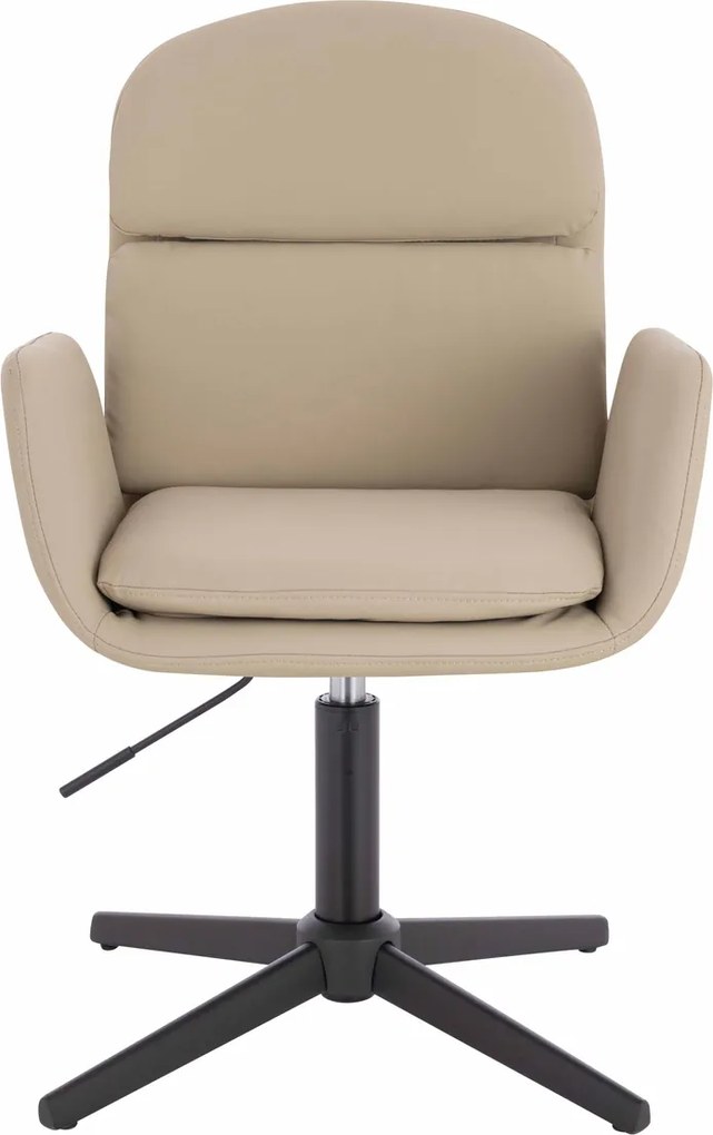 HR480CROSS Scaun Crem Piele Ecologica Premium Soft cu Bază Neagră