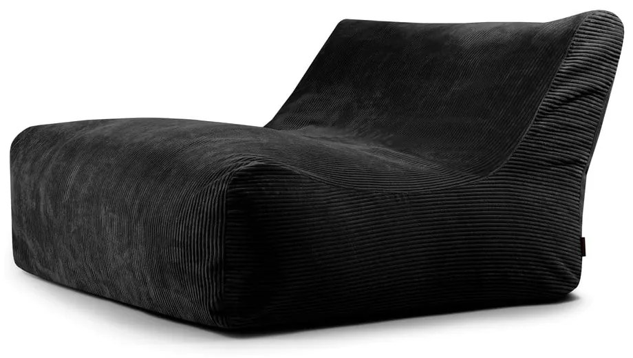 Fotoliu bean bag negru cu tapițerie din catifea reiată Sofa Lounge – SLOWDOWN