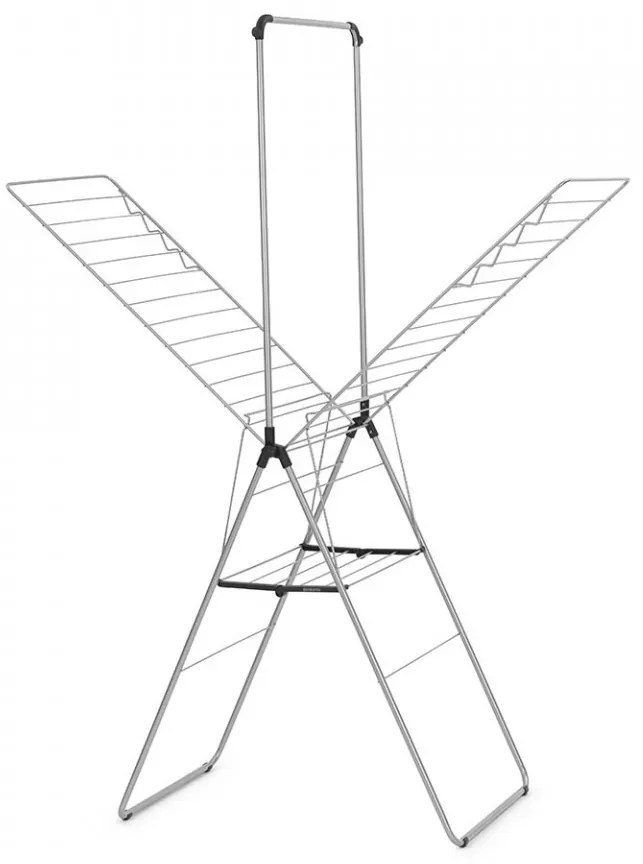 Uscător de rufe Brabantia Hangon, 25m, tijă suplimentară, Gri metalic 1004172