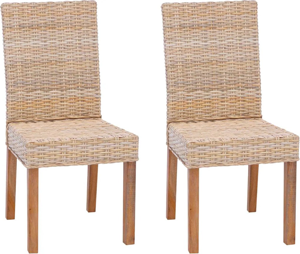 vidaXL Scaun de sufragerie 2 pcs natural 45 x 54 x 93 cm