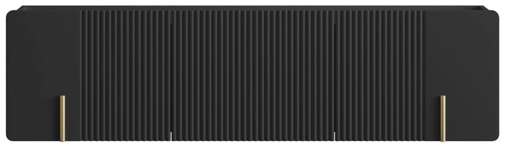 Dulap TV Malmi 150 cm suspendată - negru mat / auriu