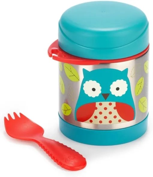 Recipient termoizolant cu lingură/furculiță Skip Hop ZOO 325 ml bufniță