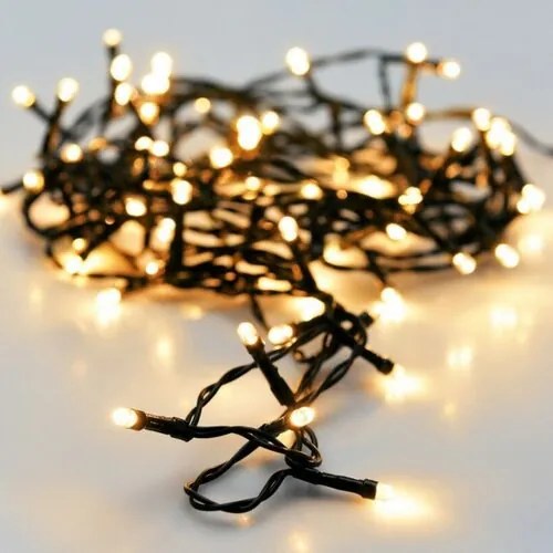 Lanț luminos LED de Crăciun pentru exterior, albcald, 48x LED, 3,5 m, temporizator