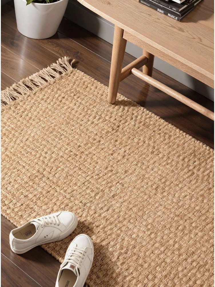 Covor tip traversă în culoare naturală reversibil/țesut manual din iută 80x200 cm Fjord – Hanse Home