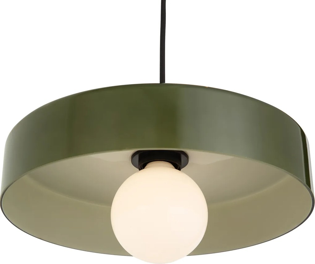 Lampă suspendată retro alamă cu verde pentru sistem de șină monofazat - Iconic Jina