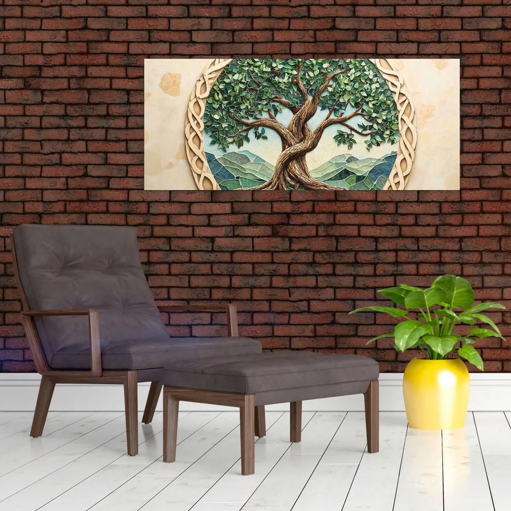 Tablou – Arborele vieții împletit (120x50 cm)