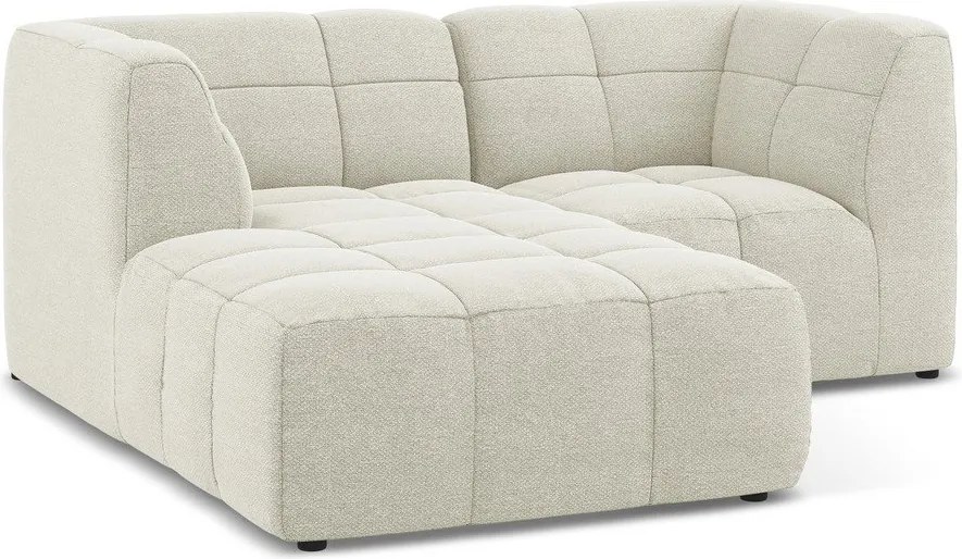 Colțar bej cu tapițerie din țesătură bouclé (cu colț pe partea stângă/cu șezlong) Aloha – Makamii