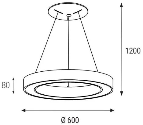 Lustră LED pe cablu SATURN LED/50W/230V 3000K d. 60 cm albă LED2