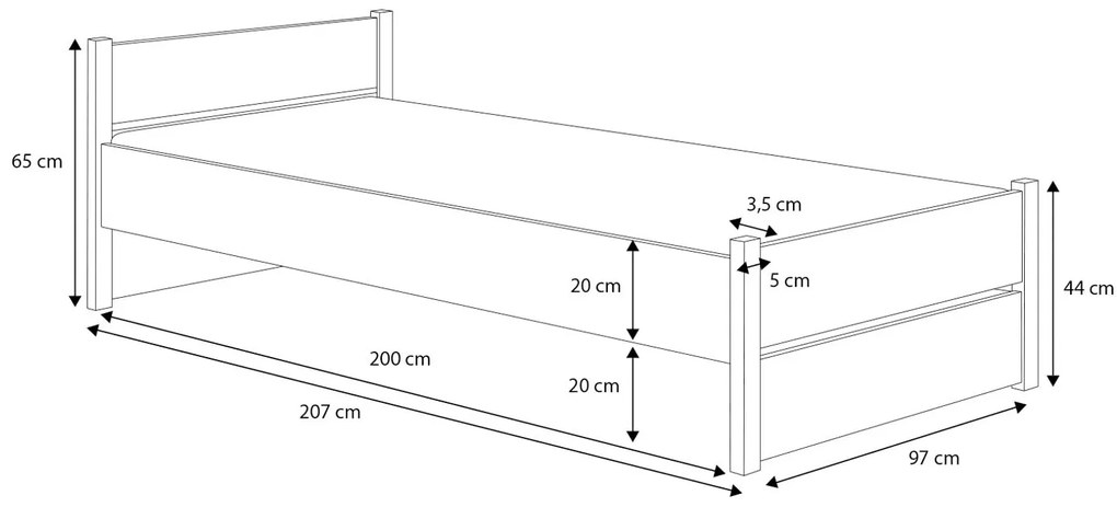 Pat pentru copii 200x90 cm. 1052340
