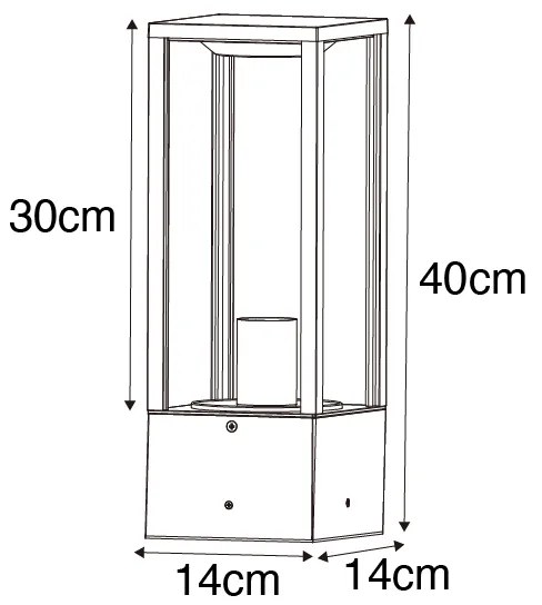 Lampă industrială de exterior în picioare ruginiu maro 40 cm IP44 - Charlois