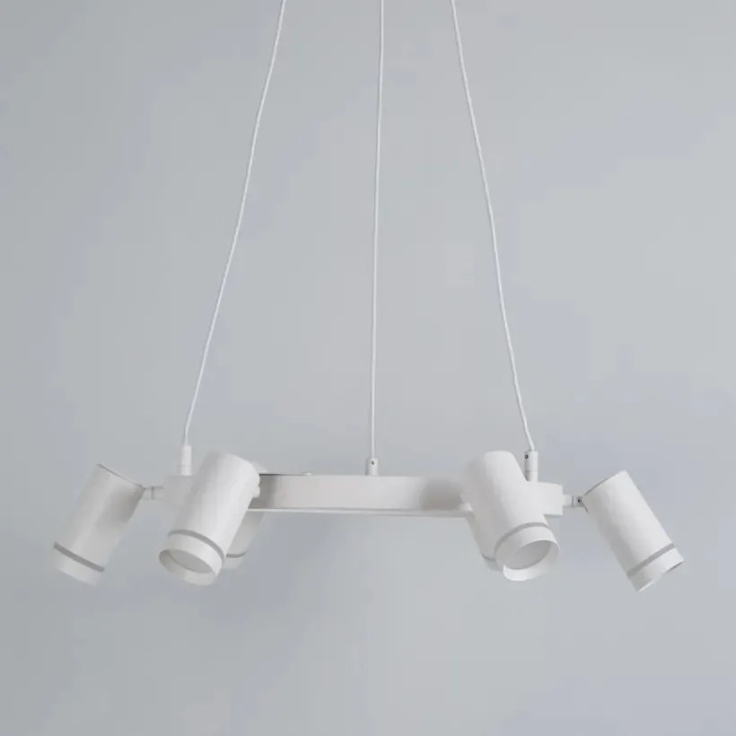 Lustra LED suspendata cu 6 spoturi directionabile, Laser alb
