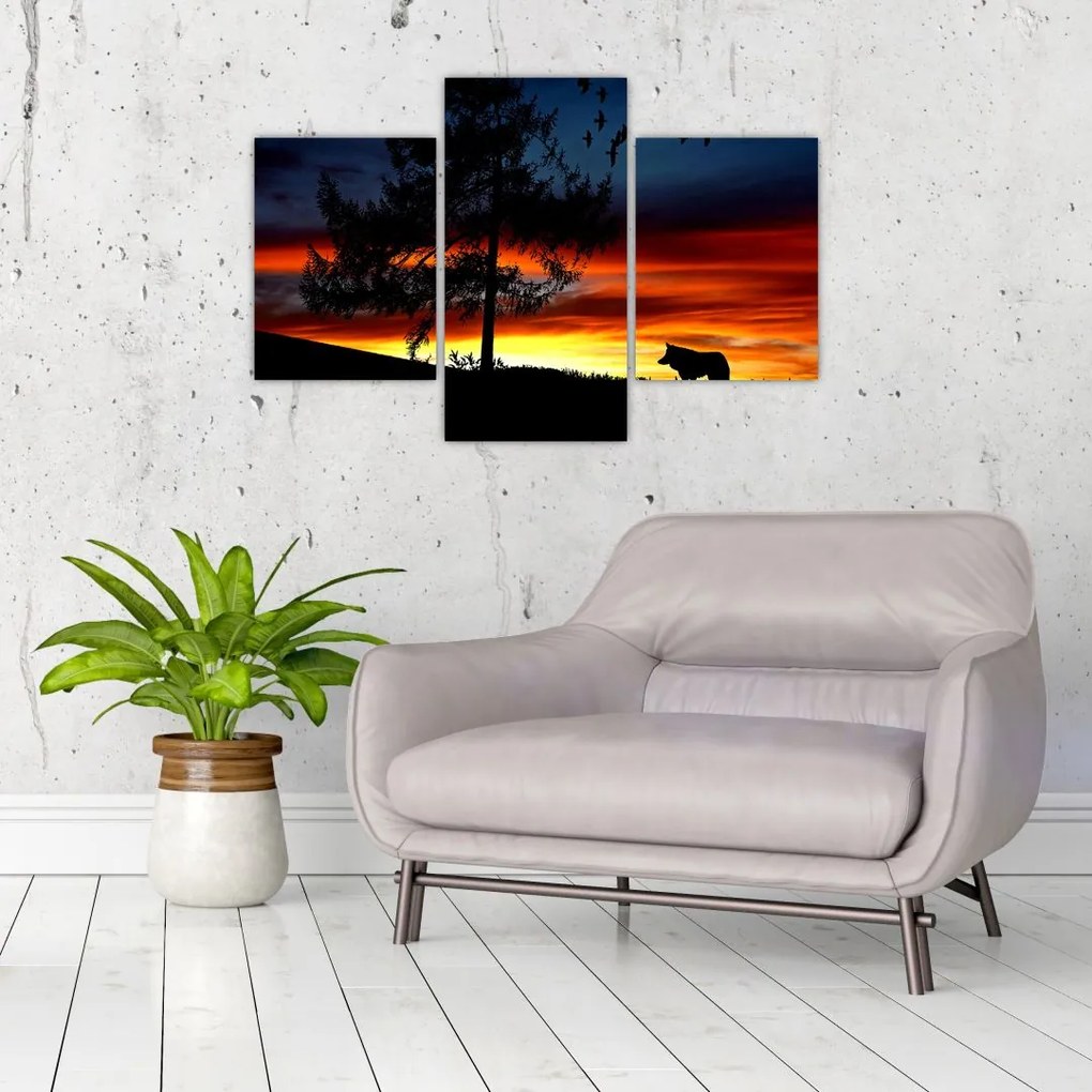 Tablou - Silueta unui lup (90x60 cm)