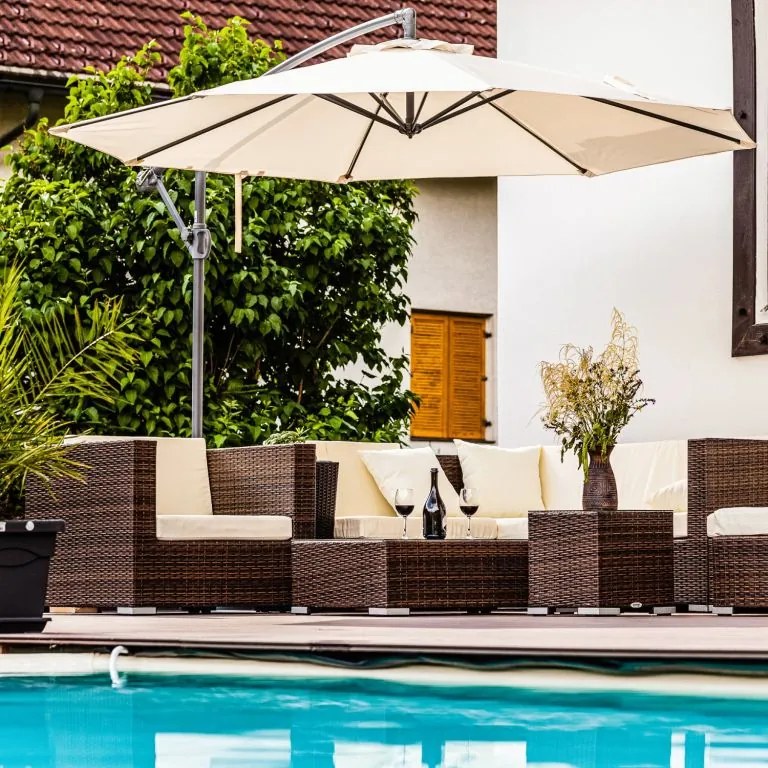 STILISTA Umbrelă de grădină, 330 cm, maro