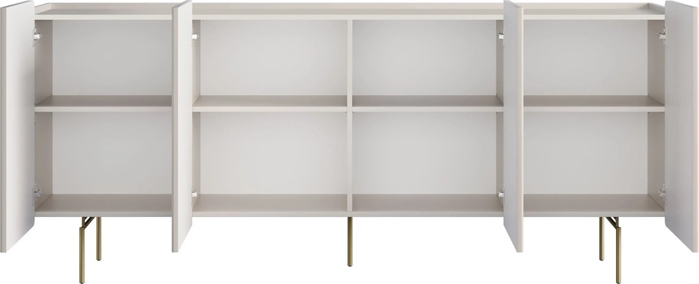 Comodă cu patru uși Malmi 200 cm - cașmir / picioare aurii