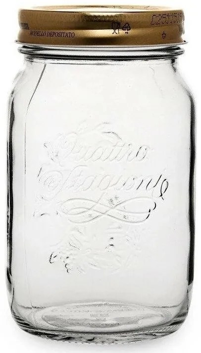Bormioli Rocco Borcan de sticlă cu capac QuattroStagioni, 1 l, 1000 ml